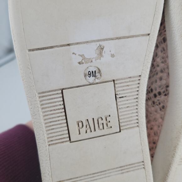 PAIGE Pink Gold Leather Amy Sneakers 9 - Picture 10 of 11